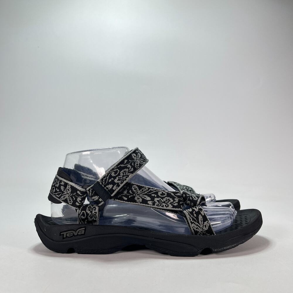 Teva Winsted Black Gray Floral Sport Outdoor Hiking Sandals Shoes Women's Size 8